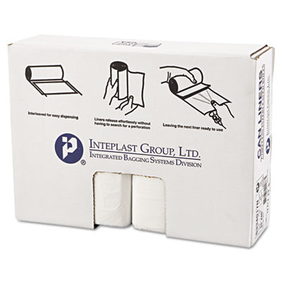 Inteplast Group High-Density Interleaved Commercial Can Liners  33 gal  17 microns  33  x 40   Clear  250 Carton (IBS S334017N)