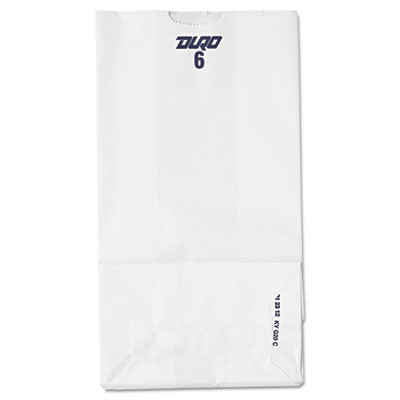 General Grocery Paper Bags  35 lbs Capacity   6  6 w x 3 63 d x 11 06 h  White  500 Bags (BAG GW6-500)