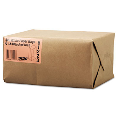 General Grocery Paper Bags  35 lbs Capacity   6  6 w x 3 63 d x 11 06 h  White  500 Bags (BAG GW6-500)