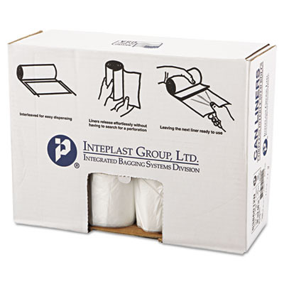 Inteplast Group High-Density Interleaved Commercial Can Liners  60 gal  12 microns  38  x 60   Clear  200 Carton (IBS S386012N)