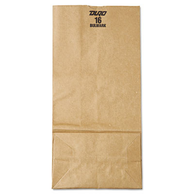 General Grocery Paper Bags  57 lbs Capacity   16  7 75 w x 4 81 d x 16 h  Kraft  500 Bags (BAG GX16)