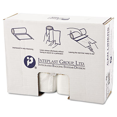 Inteplast Group High-Density Interleaved Commercial Can Liners  60 gal  17 microns  38  x 60   Clear  200 Carton (IBS S386017N)