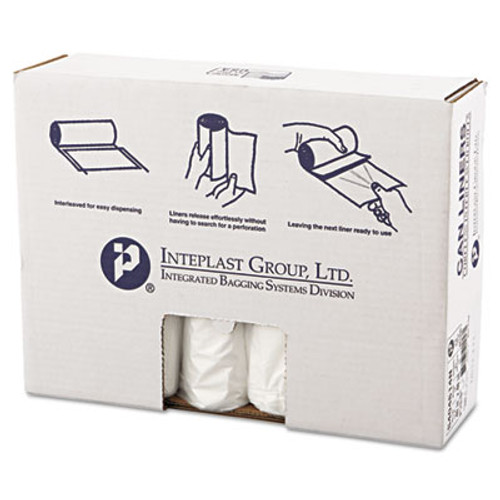 Inteplast Group High-Density Interleaved Commercial Can Liners  45 gal  14 microns  40  x 48   Clear  250 Carton (IBS S404814N)