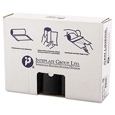 Inteplast Group High-Density Interleaved Commercial Can Liners  45 gal  16 microns  40  x 48   Black  250 Carton (IBS S404816K)