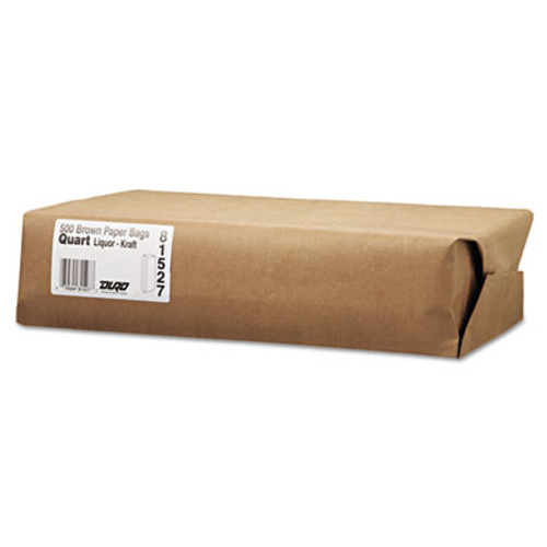 General Liquor-Takeout Quart-Sized Paper Bags  35 lbs Capacity  Quart  4 25 w x 2 5 d x 16 h  Kraft  500 Bags (BAG LQQUART-500)