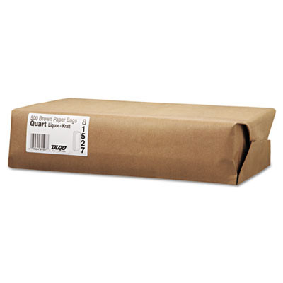 General Liquor-Takeout Quart-Sized Paper Bags  35 lbs Capacity  Quart  4 25 w x 2 5 d x 16 h  Kraft  500 Bags (BAG LQQUART-500)