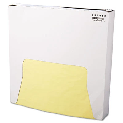 Bagcraft Grease-Resistant Paper Wraps and Liners  12 x 12  Yellow  1000 Box  5 Boxes Carton (BGC 057412)