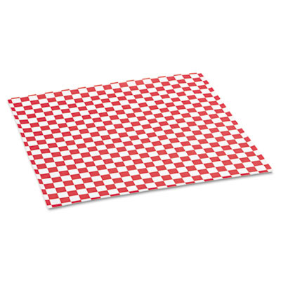 Bagcraft Grease-Resistant Paper Wraps and Liners  12 x 12  Red Check  1000 Box  5 Boxes Carton (BGC 057700)