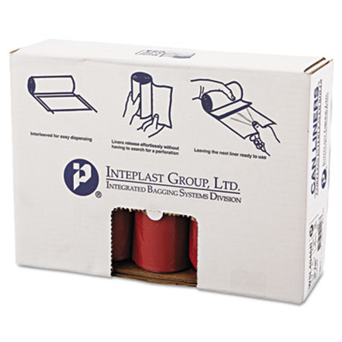 Inteplast Group Low-Density Commercial Can Liners  45 gal  1 3 mil  40  x 46   Red  100 Carton (IBS SL4046R)