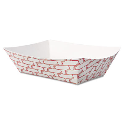 Boardwalk Paper Food Baskets  1 2 lb Capacity  Red White  1000 Carton (BWK 30LAG050)