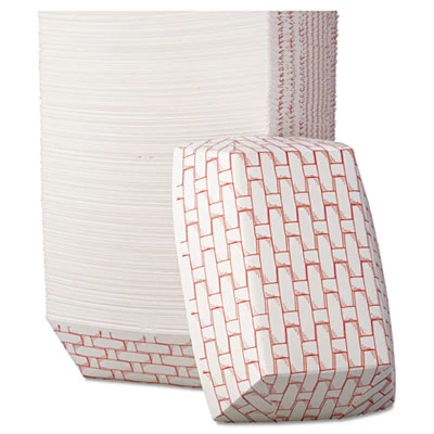 Boardwalk Paper Food Baskets  2lb Capacity  Red White  1000 Carton (BWK 30LAG200)