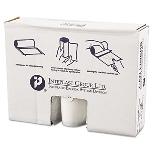 Inteplast Group High-Density Commercial Can Liners Value Pack  45 gal  12 microns  40  x 46   Clear  250 Carton (IBS VALH4048N14)