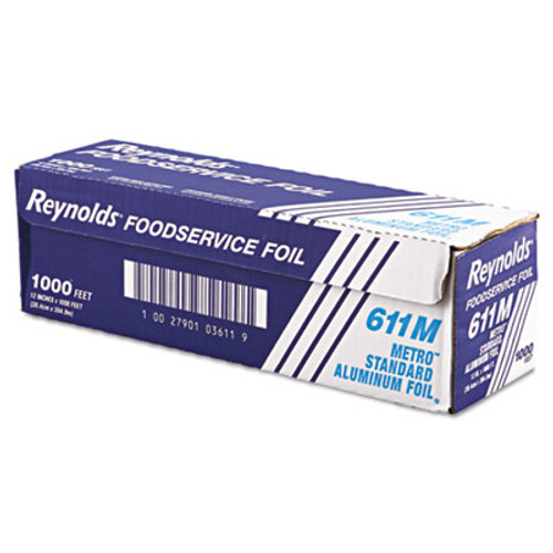 Reynolds Wrap Metro Aluminum Foil Roll  Lighter Gauge Standard  12  x 1000 ft  Silver (REY 611M)