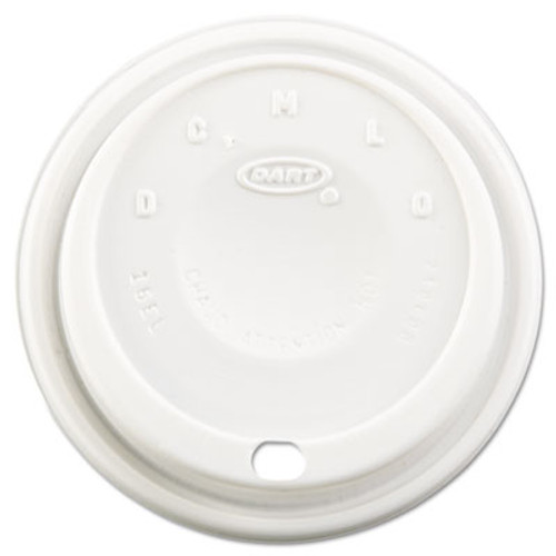 Dart Cappuccino Dome Sipper Lids  Fits 12-24oz Cups  White  1000 Carton (DCC 16EL)