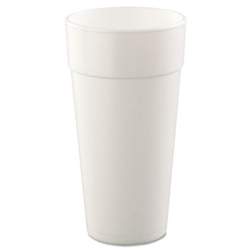 Dart Foam Drink Cups  Hot Cold  24oz  White  25 Bag  20 Bags Carton (DCC 24J16)