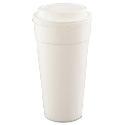 Dart Foam Drink Cups  Hot Cold  24oz  White  25 Bag  20 Bags Carton (DCC 24J16)
