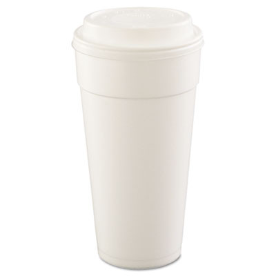 Dart Foam Drink Cups  Hot Cold  24oz  White  25 Bag  20 Bags Carton (DCC 24J16)
