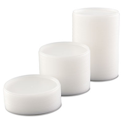 Dart Plastic Lids for Foam Containers  Flat  Vented  Fits 24-32 oz  Translucent  500 Carton (DCC 48JL)