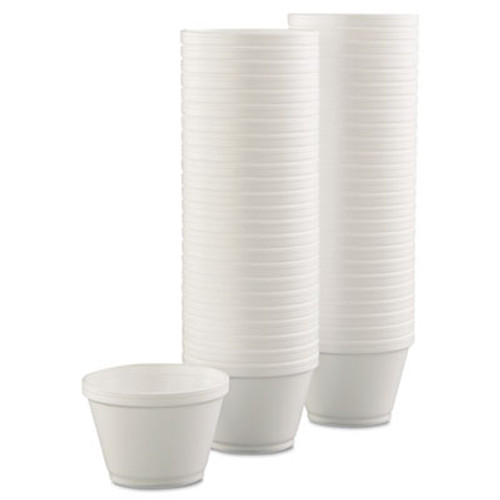 Dart Foam Containers  6oz  White  50 Bag  20 Bags Carton (DCC 6SJ12)