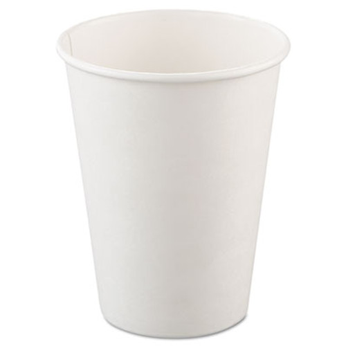 Dart Single-Sided Poly Paper Hot Cups  12oz  White  50 Bag  20 Bags Carton (SCC 412WN)