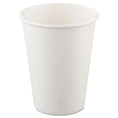 Dart Single-Sided Poly Paper Hot Cups  12oz  White  50 Bag  20 Bags Carton (SCC 412WN)