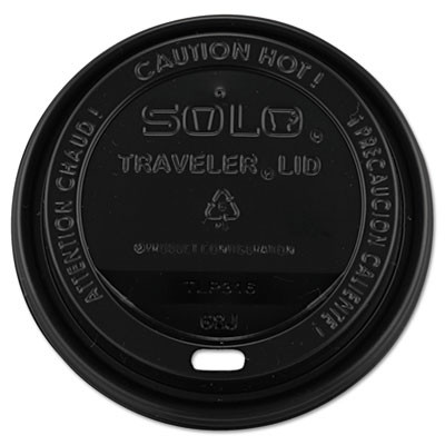 Dart Traveler Cappuccino Style Dome Lid  10-24oz Cups  Black  100 Sleeve  10 Sleeves Carton (SCC TLB316)