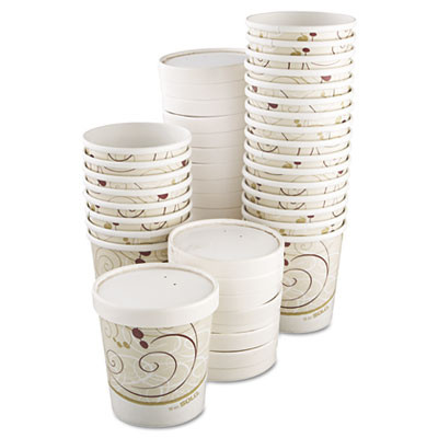 Dart Flexstyle Double Poly Paper Containers  16oz  Symphony  25 Pack  10 Packs Carton (SCC KHB16ASYM)