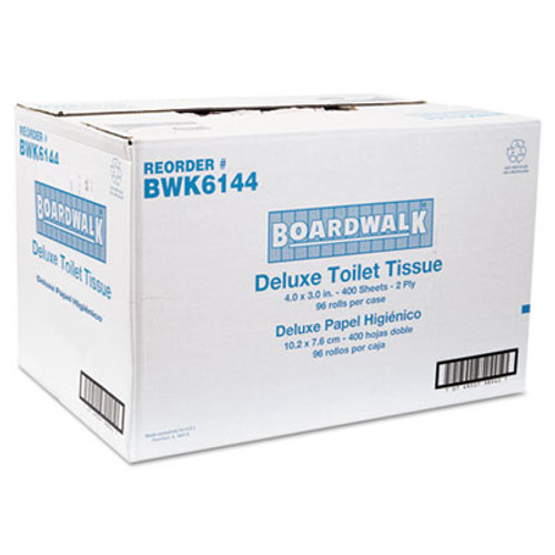 Boardwalk Two-Ply Toilet Tissue  Septic Safe  White  4 x 3  400 Sheets Roll  96 Rolls Carton (BWK 6144)