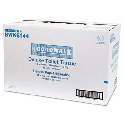 Boardwalk Two-Ply Toilet Tissue  Septic Safe  White  4 x 3  400 Sheets Roll  96 Rolls Carton (BWK 6144)