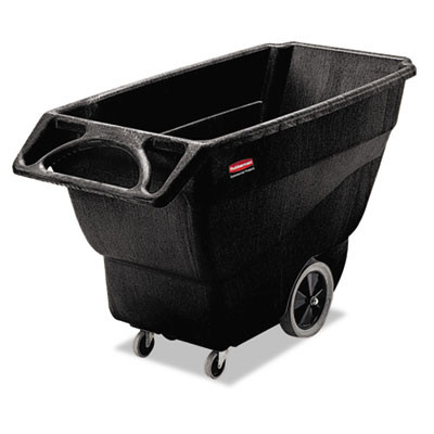 Rubbermaid Commercial Structural Foam Tilt Truck  Rectangular  600 lb Capacity  Black (RCP 1011 BLA)