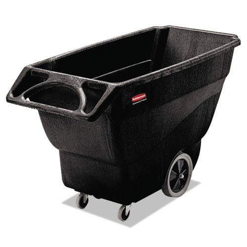 Rubbermaid Commercial Structural Foam Tilt Truck  Rectangular  600 lb Capacity  Black (RCP 1011 BLA)