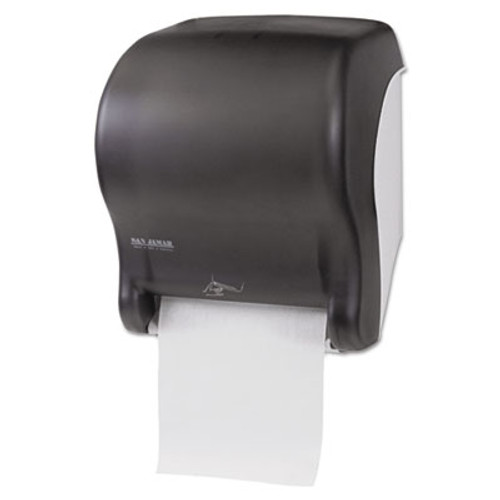San Jamar Smart Essence Electronic Roll Towel Dispenser  14 4hx11 8wx9 1d  Black  Plastic (SJMT8400TBK)