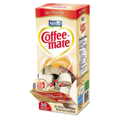 Coffee mate Liquid Coffee Creamer  Original  0 38 oz Mini Cups  50 Box  4 Boxes Carton  200 Total Carton (NES 35110)