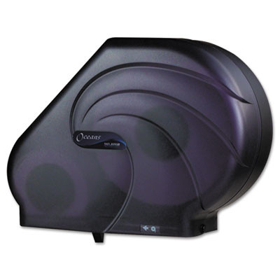San Jamar Oceans Reserva Jumbo Tissue Dispenser w Stub  16-3 4x5-1 2x12-1 4  Black Pearl (SAN R3090TBK)