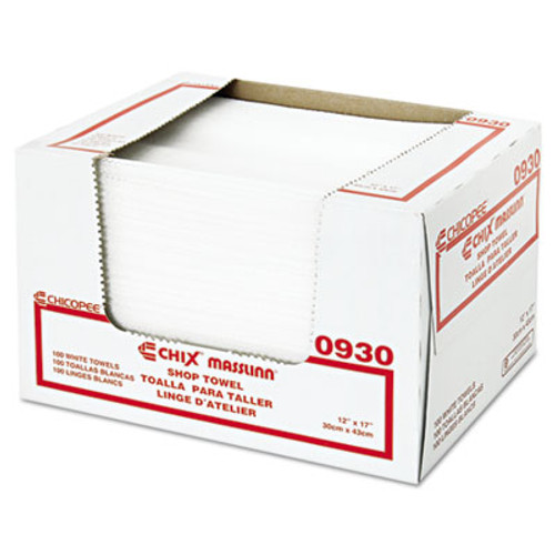 Chix Masslinn Shop Towels  12 x 17  White  100 Pack  12 Packs Carton (CHI 0930)