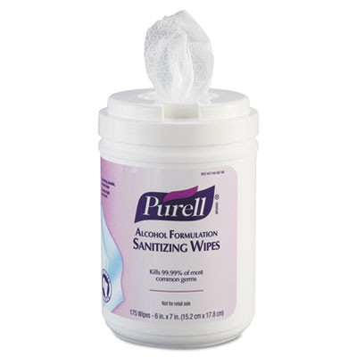 PURELL Hand Sanitizing Wipes Alcohol Formula  6 x 7  White  175 Canister  6 Canisters Carton (GOJ 9031-06)