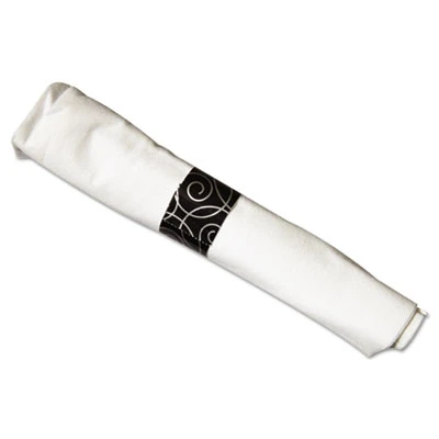 Hoffmaster CaterWrap Heavyweight Cutlery Combo  Fork Spoon Knife Napkin  Black  100 Carton (HFM 119971)