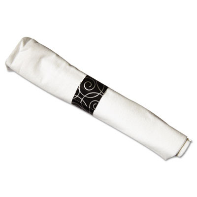 Hoffmaster CaterWrap Heavyweight Cutlery Combo  Fork Spoon Knife Napkin  Black  100 Carton (HFM 119971)
