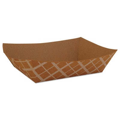 SCT Food Trays  Paperboard  Brown Kraft  3-Lb Capacity  500 Carton (SCH 0525)
