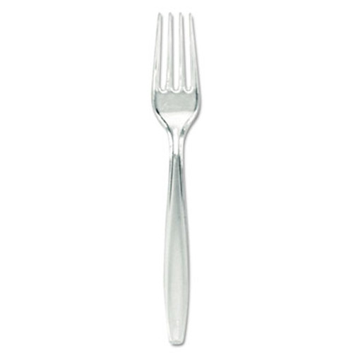 Dixie Plastic Cutlery  Forks  Heavyweight  Clear  1 000 Carton (DIX FH017)