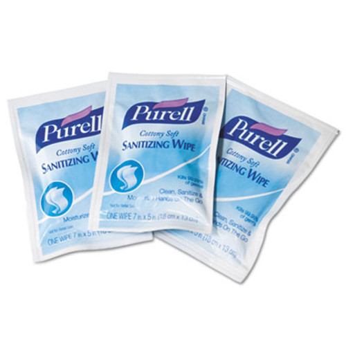 PURELL Cottony Soft Individually Wrapped Sanitizing Hand Wipes  5 x 7  1000 Carton (GOJ 9026-1M)