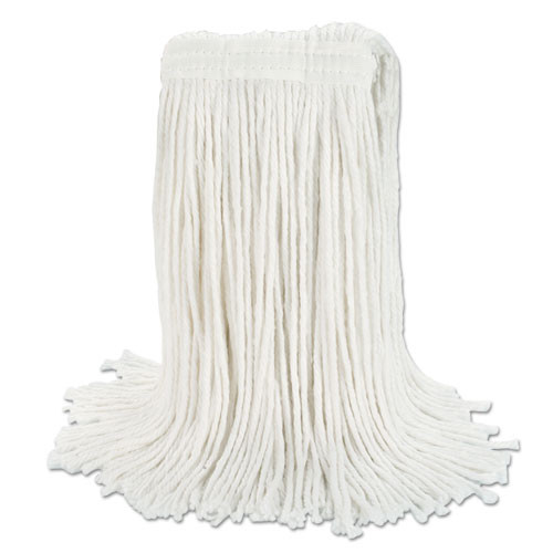 Boardwalk Banded Rayon Cut-End Mop Heads  White  24 oz  1 1 4  Headband  12 Carton (BWK RM03024S)