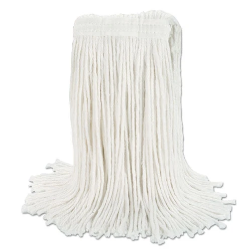 Boardwalk Banded Rayon Cut-End Mop Heads  White  24 oz  1 1 4  Headband  12 Carton (BWK RM03024S)