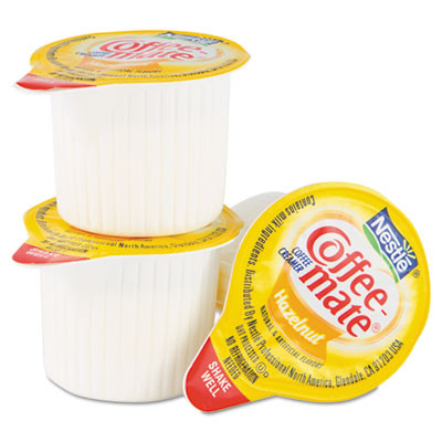Coffee mate Liquid Coffee Creamer  Hazelnut  0 38 oz Mini Cups  50 Box (NES35180BX)