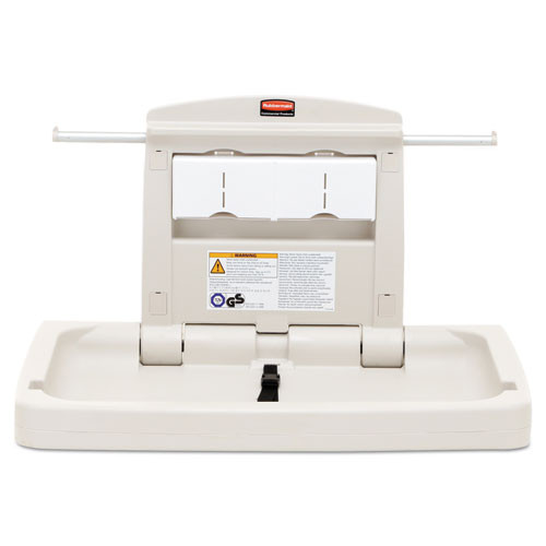 Rubbermaid Commercial Sturdy Station 2 Baby Changing Table  33 5 x 21 5  Platinum (RCP 7818-88 PLA)