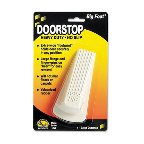 Master Caster Big Foot Doorstop  No Slip Rubber Wedge  2 25w x 4 75d x 1 25h  Beige (MST 00900)