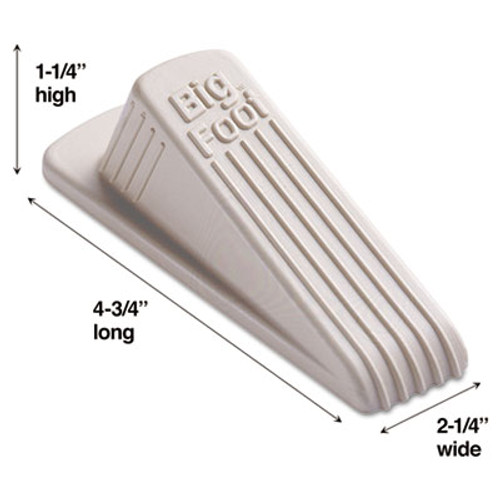 Master Caster Big Foot Doorstop  No Slip Rubber Wedge  2 25w x 4 75d x 1 25h  Beige (MST 00900)