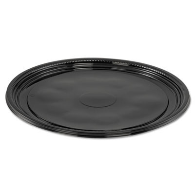 WNA Caterline Casuals Thermoformed Platters  PET  Black  12  Diameter (WNA A512PBL)