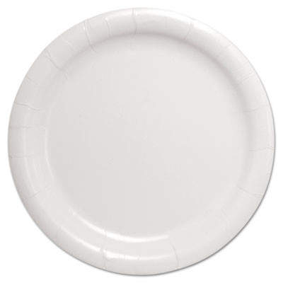 Dart Bare Eco-Forward Clay-Coated Paper Dinnerware  Plate  9  Diameter  White (SCC HP9S)