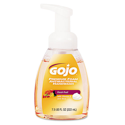 GOJO Premium Foam Antibacterial Hand Wash  Fresh Fruit Scent  7 5oz Pump (GOJ571006EA)